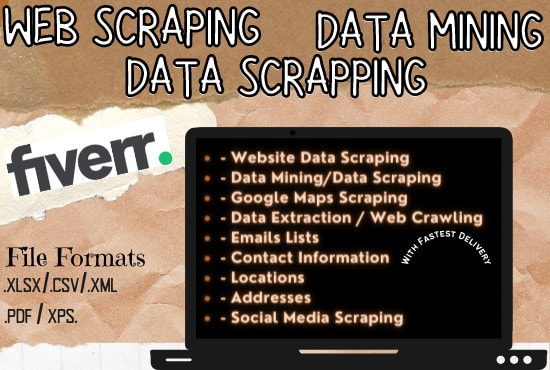 Gig Preview - Do data mining web scraping extract infos from web pages