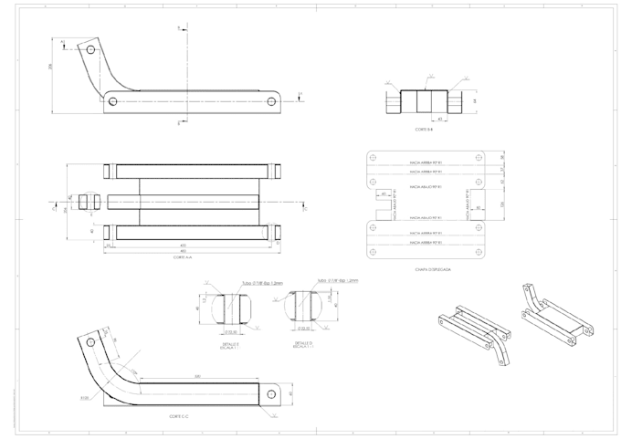 Gig Preview - Do sheet metal design dxf 3d model