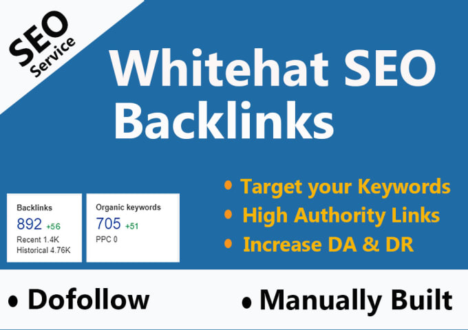 Gig Preview - Create SEO backlinks with white hat link building for keyword ranking