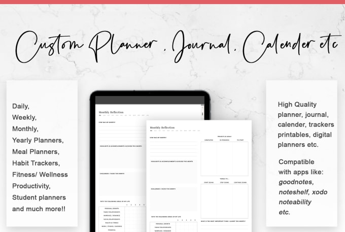 Gig Preview - Make custom planner, journal, calendar for etsy or personal use