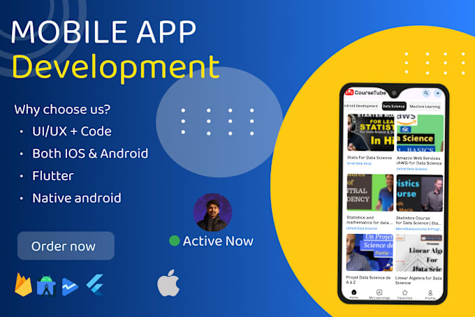 Gig Preview - Do app development in flutter for android and IOS