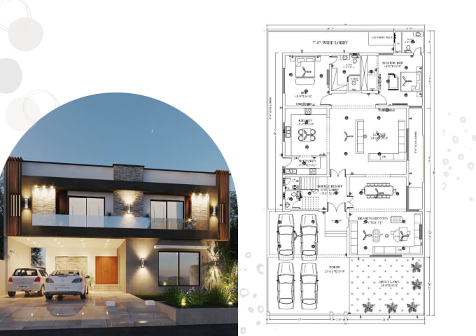 Gig Preview - Draw autocad 2d house plans and do 3d architectural visualization