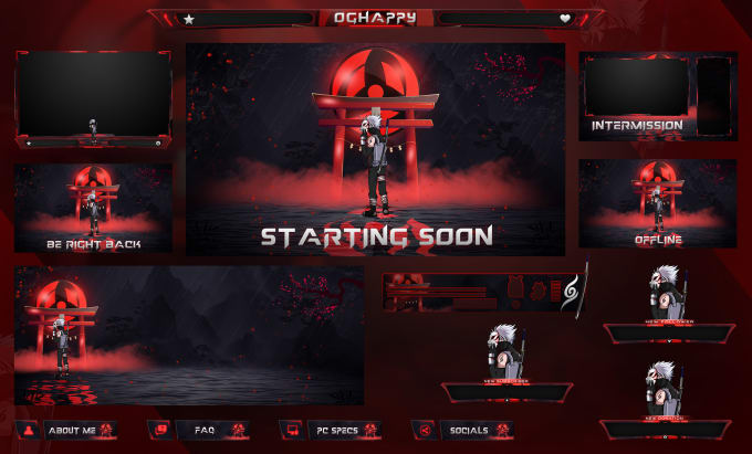 Gig Preview - Design twitch logo, stream animated overlay kick or twitch stream package panels