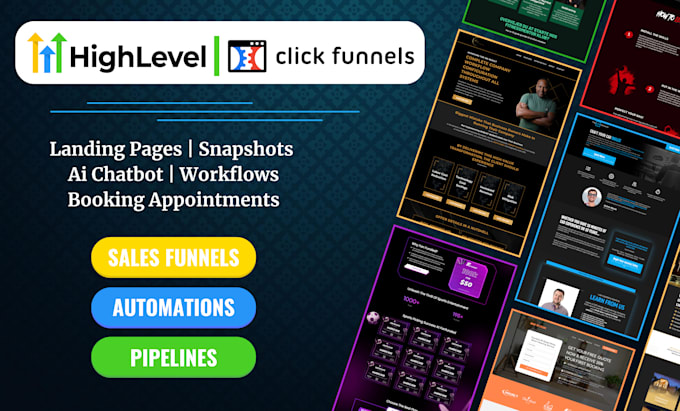 Gig Preview - Do ghl landing page, custom sales funnel, gohighlevel website, automation setup