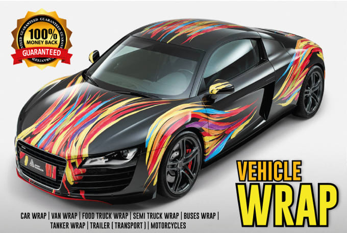 Gig Preview - Make awesome car wrap design, van wrap, boat wrap and any vehicle wrap design