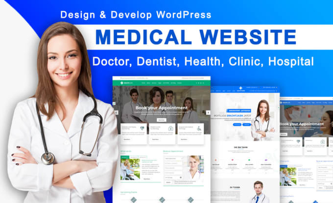 Gig Preview - Design doctor, medical and healthcare website in wordpress