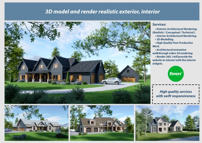 Bestseller - do exterior rendering, interior design, 3d rendering architecture