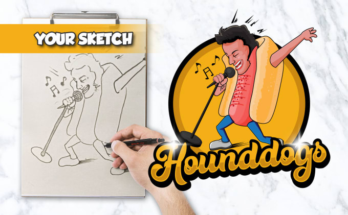 Gig Preview - Turn your sketch into amazing cartoon logo, mascots, caricatures