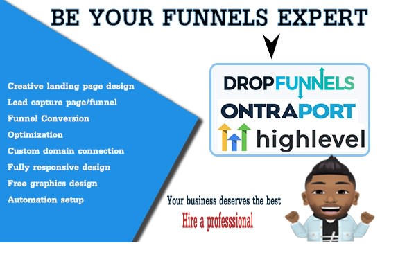 Gig Preview - Be your funnel expert on go high level and groove funnel