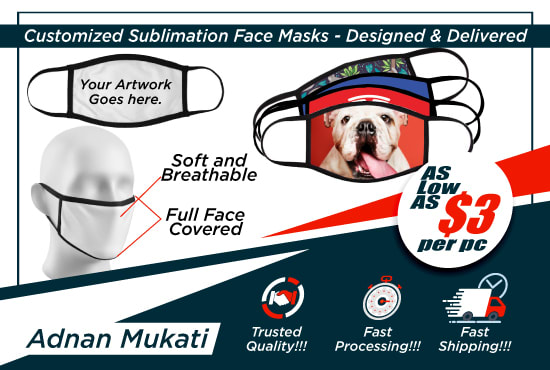 Gig Preview - Do custom face mask design, print, and deliver to your doorstep