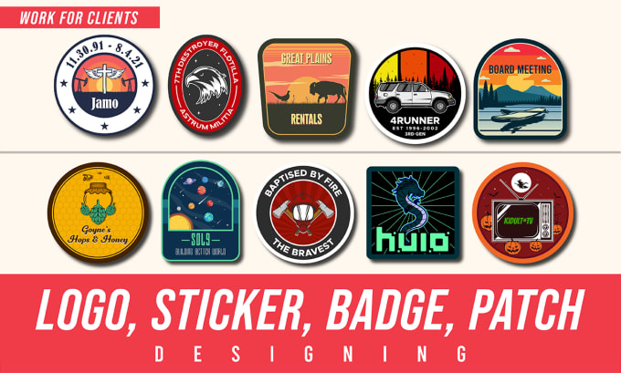 Gig Preview - Design eye catching patch, sticker, logo, badge retro vintage