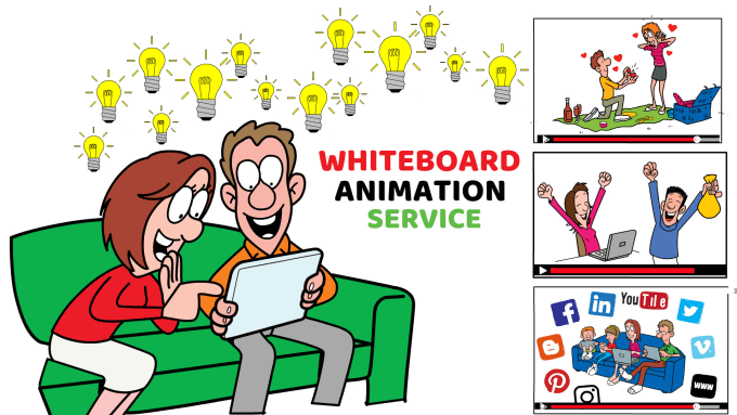 Gig Preview - Create doodle whiteboard animation explainer  video