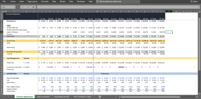 Gig Preview - Create financial statements projections for your business