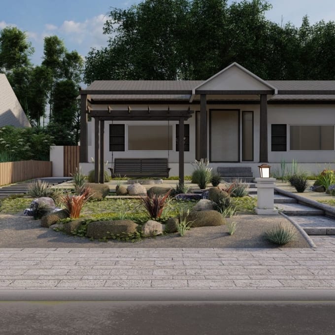 Gig Preview - Our agency will design your landscape garden with realistic render