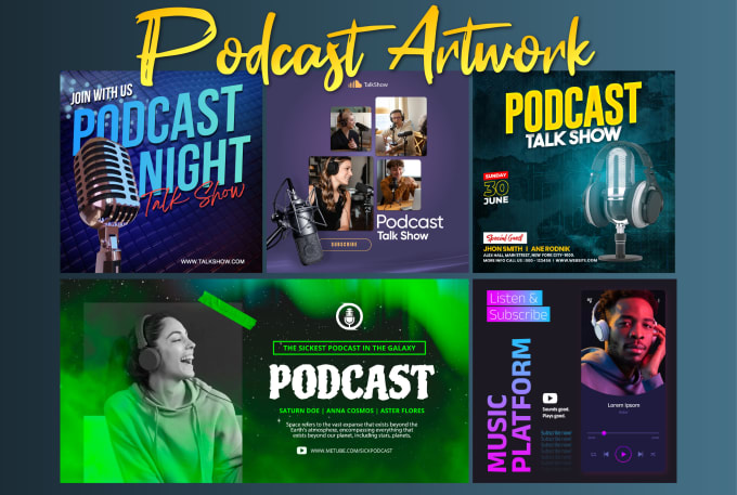 Gig Preview - Design professional podcast logo and podcast artwork