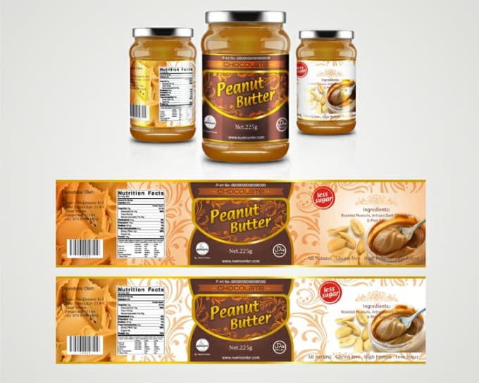 Gig Preview - Do excellent design peanut honey jam cans product packaging