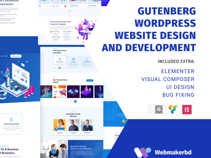 Gig Preview - Create gutenberg wordpress website design and development