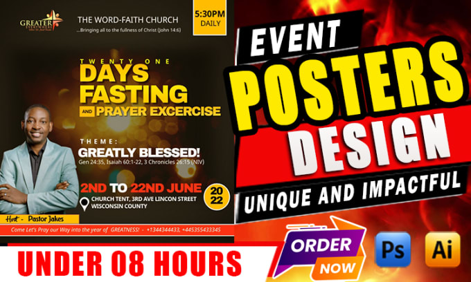 Gig Preview - Design unique and impactful church event flyers and posters in 8hrs