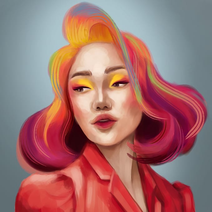 Gig Preview - Paint digital portrait in watercolor style