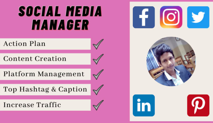 Gig Preview - Be your professional social media marketing manager