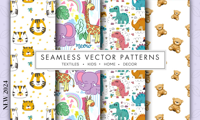 Gig Preview - Design fashion seamless pattern textile prints and mockup