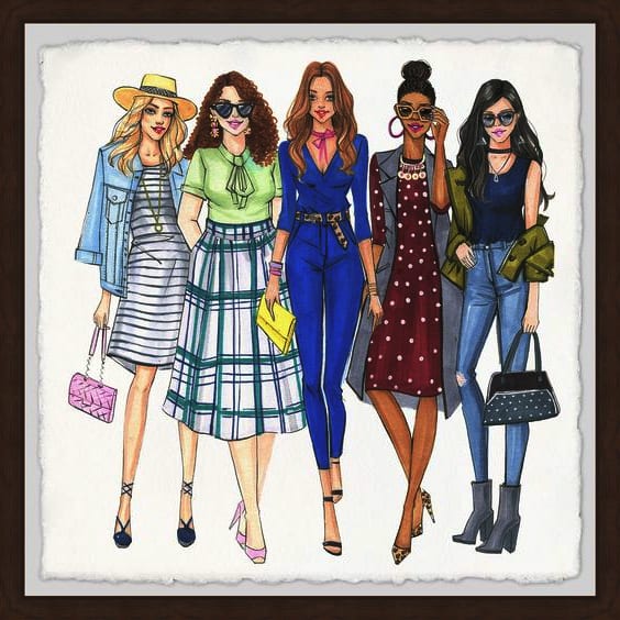 Buy AESTHETIC STICKERS  Fashion Sketches  Printable Digital Online in  India  Etsy