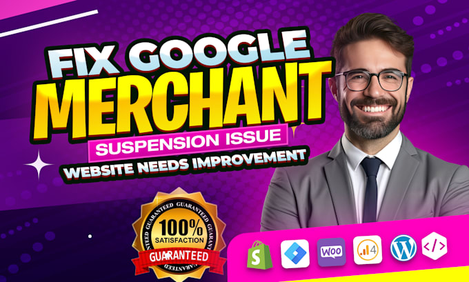 Gig Preview - Fix google merchant center suspension, misrepresentation, gtin issue