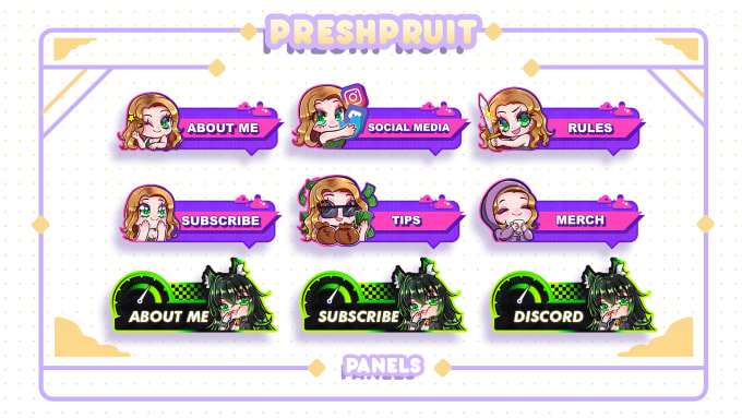 Gig Preview - Create custom chibi twitch panels for you