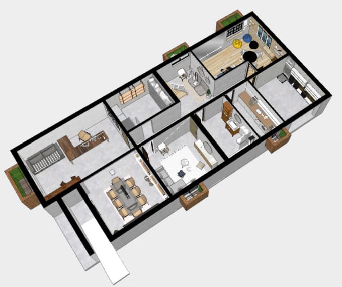 Gig Preview - Design isometric render for your floorplan