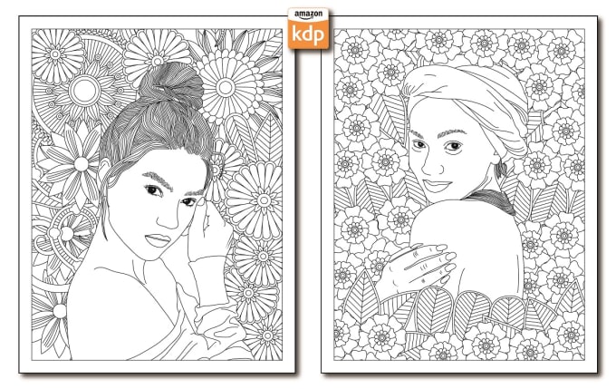 Gig Preview - Make unique adult and children coloring book pages for kdp