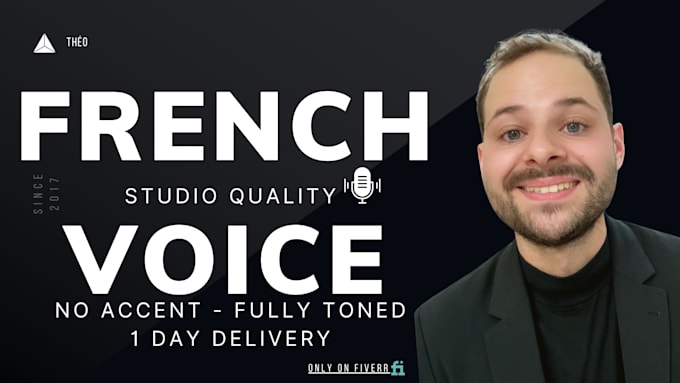 Gig Preview - Make an incredible studio french male voice in 1 day