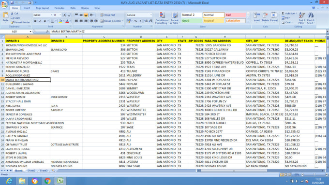 Gig Preview - Do real estate research on trulia zillow loopnet