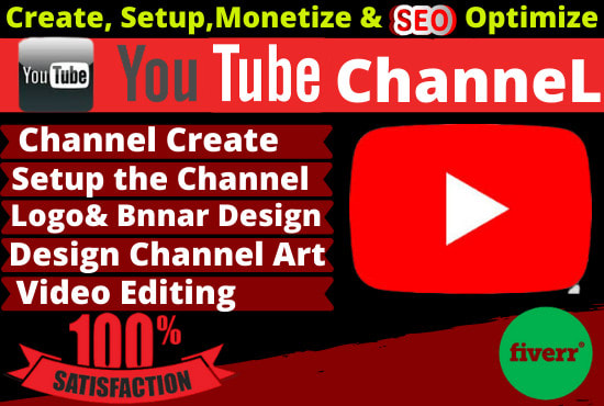 Gig Preview - Create an attractive youtube channel setup, monetize and SEO optimize