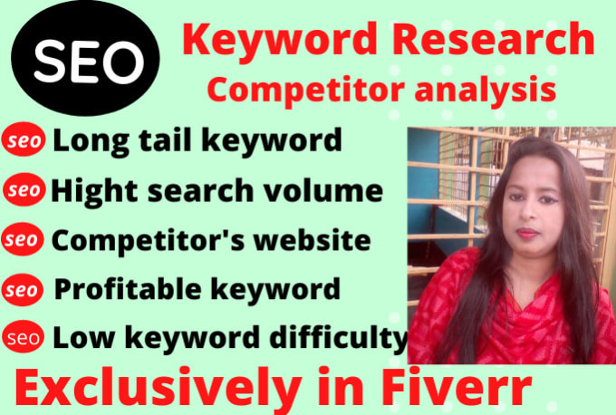 Gig Preview - Keyword research for rank your website on google first page