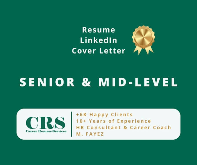 Gig Preview - Write for seniors unique successful optimized resume, cover letter, and linkedin