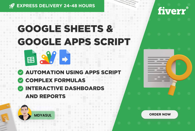 Gig Preview - Automate google sheets using apps script