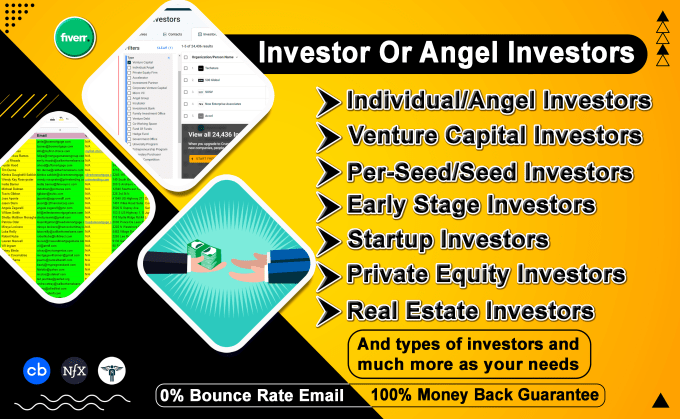 Bestseller - do angel investor, vc contact email list building by nfx, crunchbase