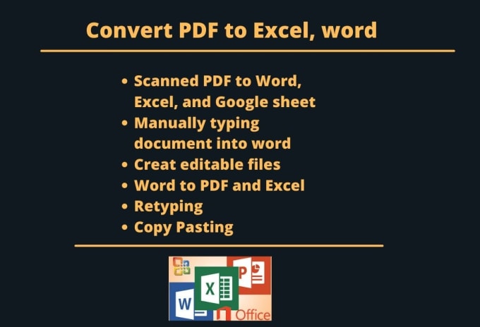 Gig Preview - Convert scanned pdf to word and excel