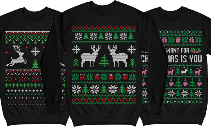 Gig Preview - Create ugly christmas sweater and tshirt design in 5 hours