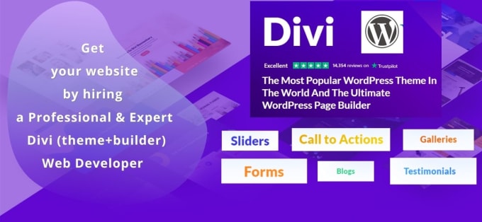 Gig Preview - Design a  wordpress website with divi theme and divi builder