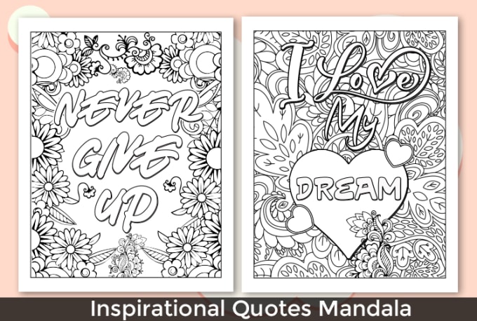 Gig Preview - Design mandala quotes coloring book pages for amazon KDP