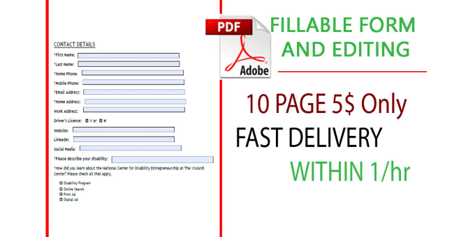 Gig Preview - Convert normal pdf to fillable pdf form