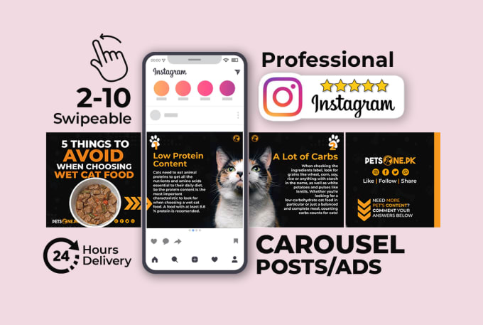 Gig Preview - Design instagram carousel posts or facebook carousel ads