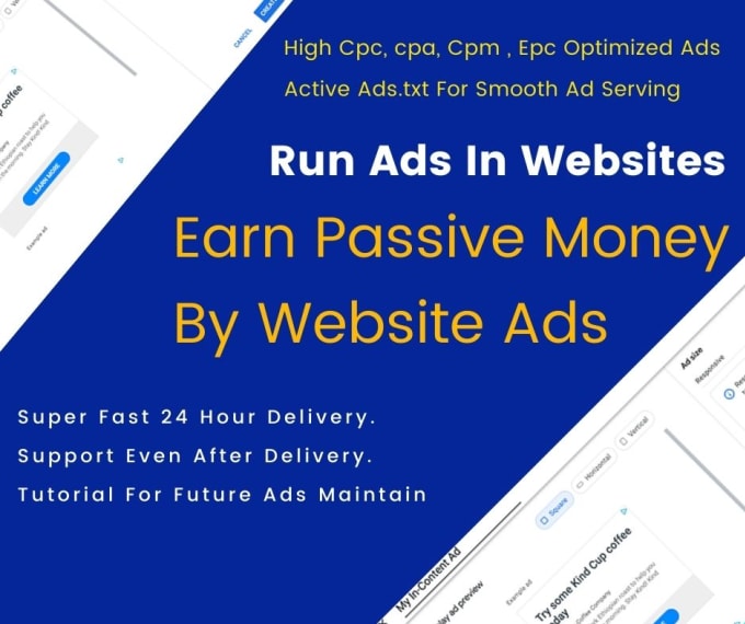 Gig Preview - Set up adsense, amazon ads codes and set up adstxt file