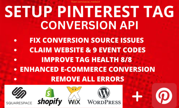 Gig Preview - Setup pinterest tag for conversion tracking and fix conversions source issues