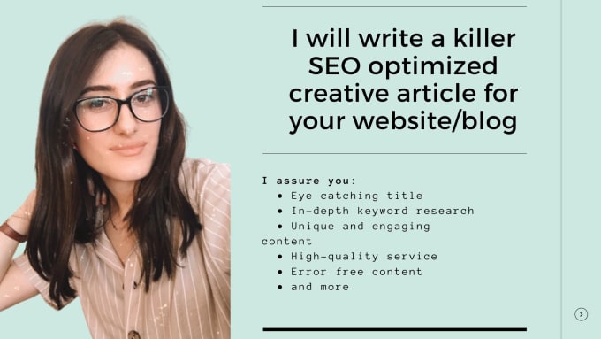 Gig Preview - Write an outstanding SEO creative article for your platform