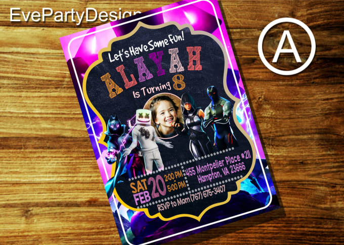 Gig Preview - Create a game invitation for your kid party