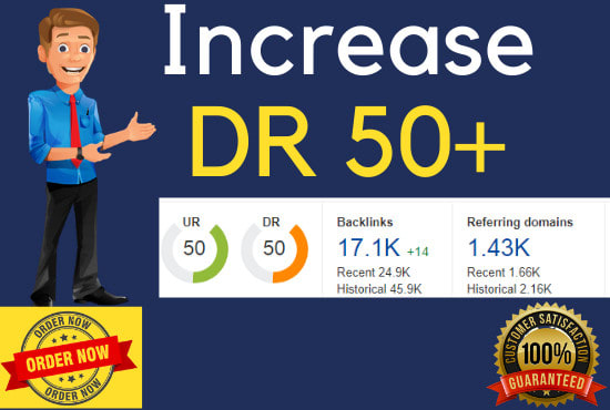 Gig Preview - Increase ahrefs domain rating dr of 50 plus in 30 days