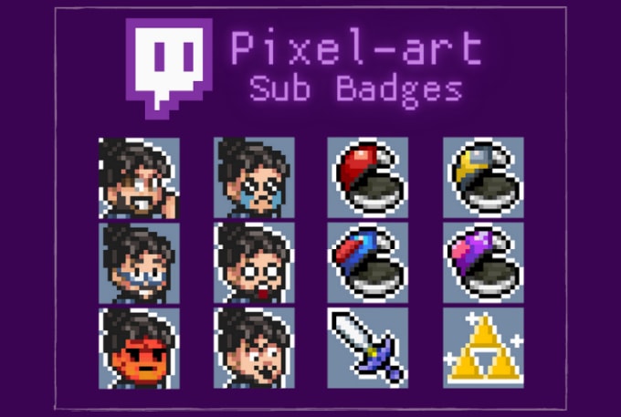 Gig Preview - Create a pixel art sub badge or emote for you