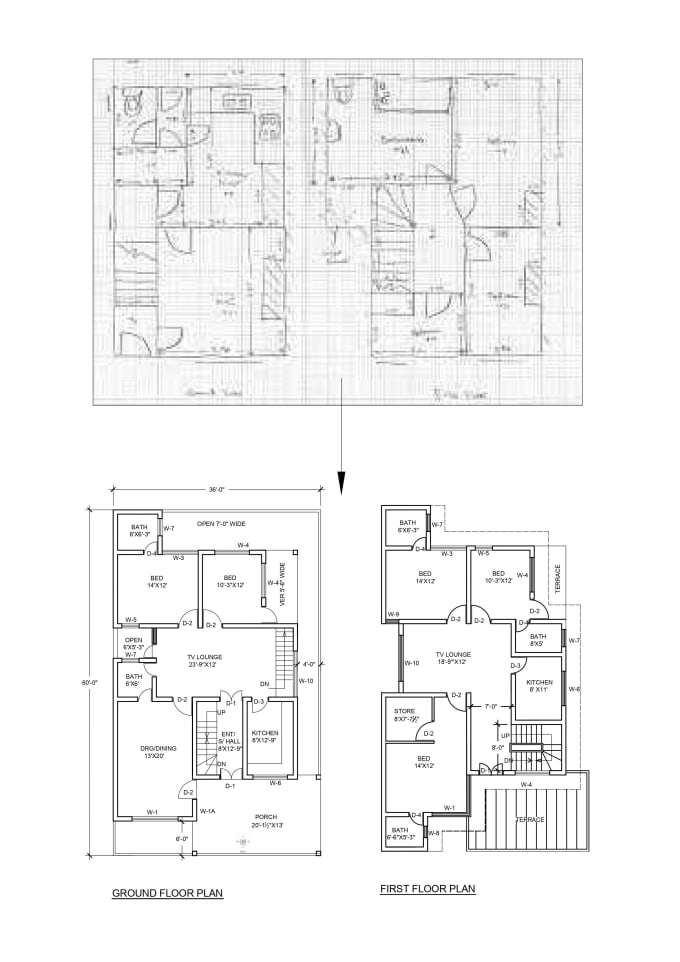 Gig Preview - Redraw floor plans in autocad